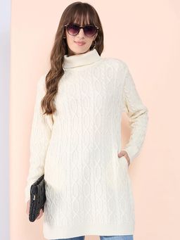 CLAPTON - Womens Woollen Long Tunic Sweater