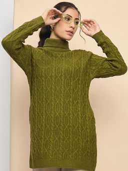 CLAPTON - Womens Woollen Long Tunic Sweater