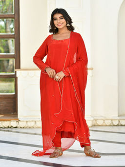 Mulmul - Runali Paneled Suit (Set of 3)