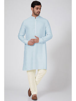 Bubber Couture - Blue Ayush Jacquard Kurta (Set of 2)