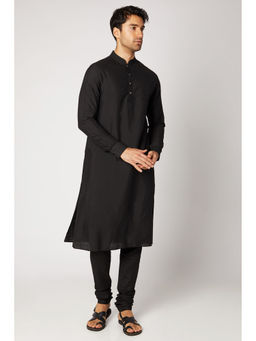 Bubber Couture - Black Akshat Kurta (Set of 2)