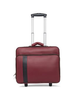 MBOSS - Faux Leather 2 Wheel Overnighter Laptop Trolley Travel Bag