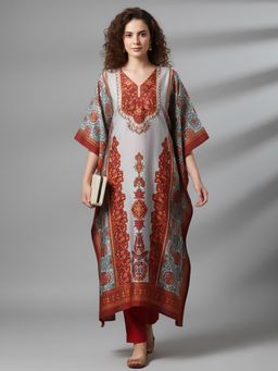 Varanga - Women Lace Ethnic Printed Kaftan and Pant