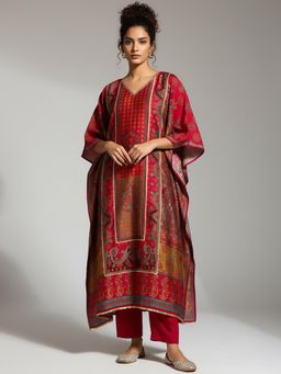 Varanga - Gota Ethnic Floral Printed Kaftan and Pant