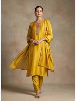 Varanga - Yellow Embellished Kurta Pant with Dupatta