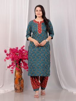 ARAMYA - Straight Floral Print Kurta and Pant