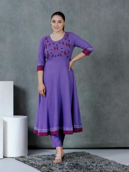 ARAMYA - Linen Cotton Anarkali Kurta and Pant