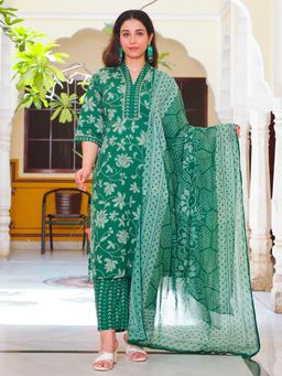 ARAMYA - Straight Bandhani Print Kurta Pant and Dupatta
