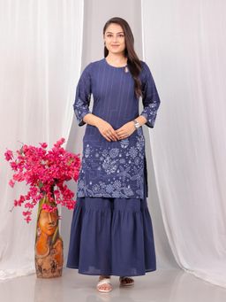 ARAMYA - Straight Floral Print Kurta and Sharara