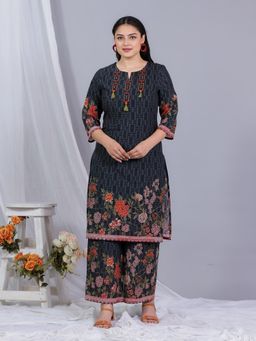 ARAMYA - Soft Cotton Printed Kurta and Palazzo