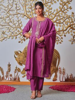 ARAMYA - Chanderi Kurta Pant with Dupatta