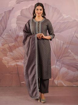 ARAMYA - Roman silk Straight Kurta Pant with Dupatta