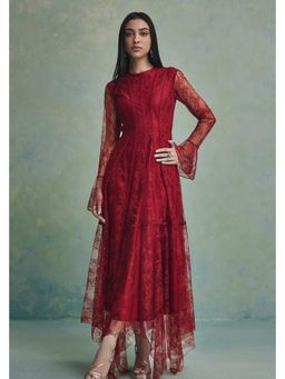 ZABELLA - Red Elysia Lace Gown