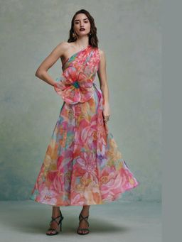 ZABELLA - Multi-Colour Amour Organza One Shoulder Dress