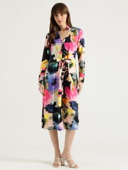 United Colors of Benetton - Multi-Colour Diffused Floral Dress