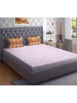CORE Designed by SPACES - Brown Nature 144 Tc 1 Queen Bedsheet With 2 Pillow Cover