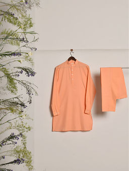 Project Bandi - Peach Cotton Kurta Pyjama Set