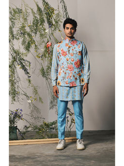 Project Bandi - Sky Riviera Kurta Pyjama With Sky Roma Bandi