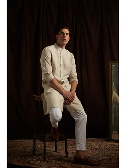 Project Bandi - Natural Linen Kurta Pyjama Set