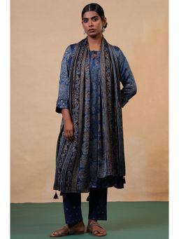 Folksong - Blue Printed Dupatta