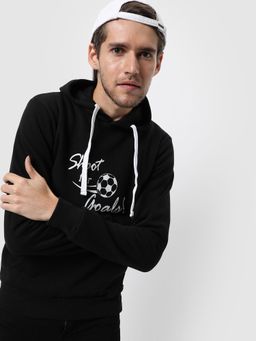 Campus Sutra - Graphic Print Hoodie Kangaroo Pocket
