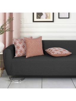 ODE & CLEO - Cotton Cushion Covers 18X18 in Zip Closure Sofa Cushion (Set of 3)