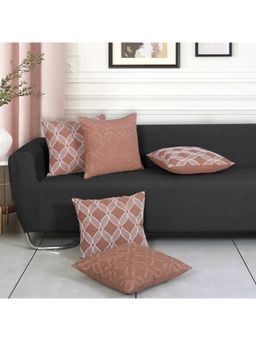 ODE & CLEO - Cotton Cushion Covers 18X18 in Zip Closure Sofa Cushion (Set of 5)