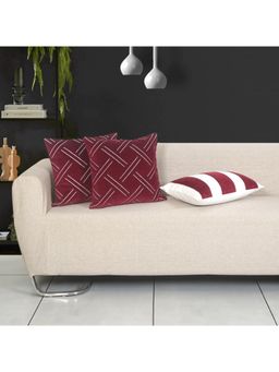 ODE & CLEO - Cotton Cushion Covers 18X18 in Zip Closure Sofa Cushion (Set of 3)