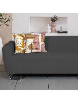 ODE & CLEO - Cotton Cushion Covers 18X18 in Zip Closure Sofa Cushion (Set of 2)
