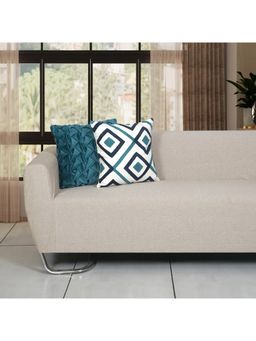 ODE & CLEO - Cotton Cushion Covers 18X18 in Zip Closure Sofa Cushion (Set of 3)
