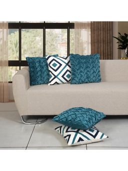 ODE & CLEO - Cotton Cushion Covers 18X18 in Zip Closure Sofa Cushion (Set of 5)
