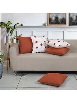 ODE & CLEO - Cotton Cushion Covers 18X18 in Zip Closure Sofa Cushion (Set of 5)