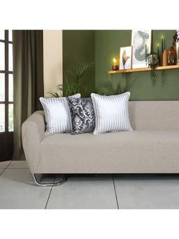 ODE & CLEO - Cotton Cushion Covers 18X18 in Zip Closure Sofa Cushion (Set of 3)