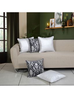 ODE & CLEO - Cotton Cushion Covers 18X18 in Zip Closure Sofa Cushion (Set of 5)