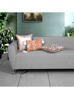 ODE & CLEO - Cotton Cushion Covers 18X18 in Zip Closure Sofa Cushion (Set of 3)