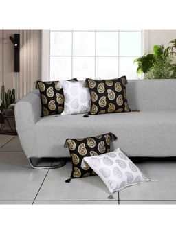 ODE & CLEO - Cotton Cushion Covers 18X18 in Zip Closure Sofa Cushion (Set of 5)