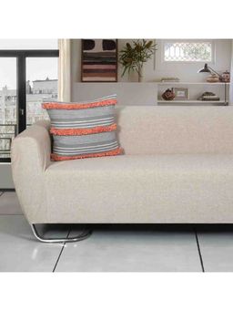 ODE & CLEO - Cotton Cushion Covers 18X18 in Zip Closure Sofa Cushion (Set of 3)