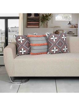 ODE & CLEO - Cotton Cushion Covers 18X18 in Zip Closure Sofa Cushion (Set of 3)