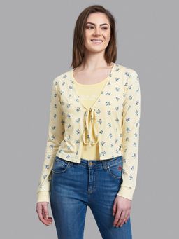 Beverly Hills Polo Club - Spring In Bloom Tie Front Crop Cardigan