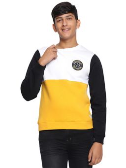 Lil Tomatoes - Boys Avengers Printed Cotton Fleece Sweatshirt Mustard