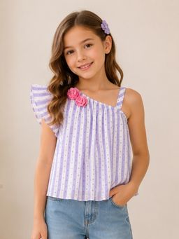 Cutecumber - Girls Purple Polyester Top