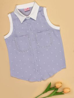 Cutecumber - Girls Grey Georgette Top