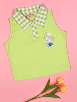 Cutecumber - Girls Green Georgette Top
