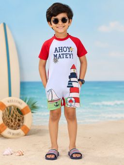 KiddoPanti - Boys Multi-Colour Polyester Swimsuit