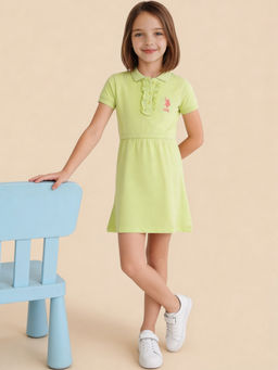 U.S. POLO ASSN. - Girls Green Cotton Dress