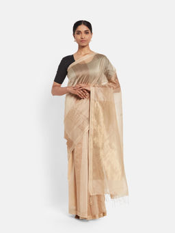 Fabindia - Cotton Silk Maheshwari Woven Sari without Blouse