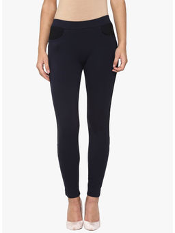 CRIMSOUNE CLUB - Women Navy Blue Solid Pants