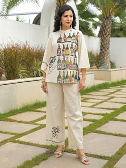 ZUMMER - Printed Off White Co-Ord Set