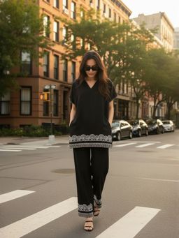 ZUMMER - Embroidered Black Co-Ord Set