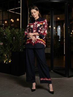 ZUMMER - Printed Navy Blue Co-Ord Set